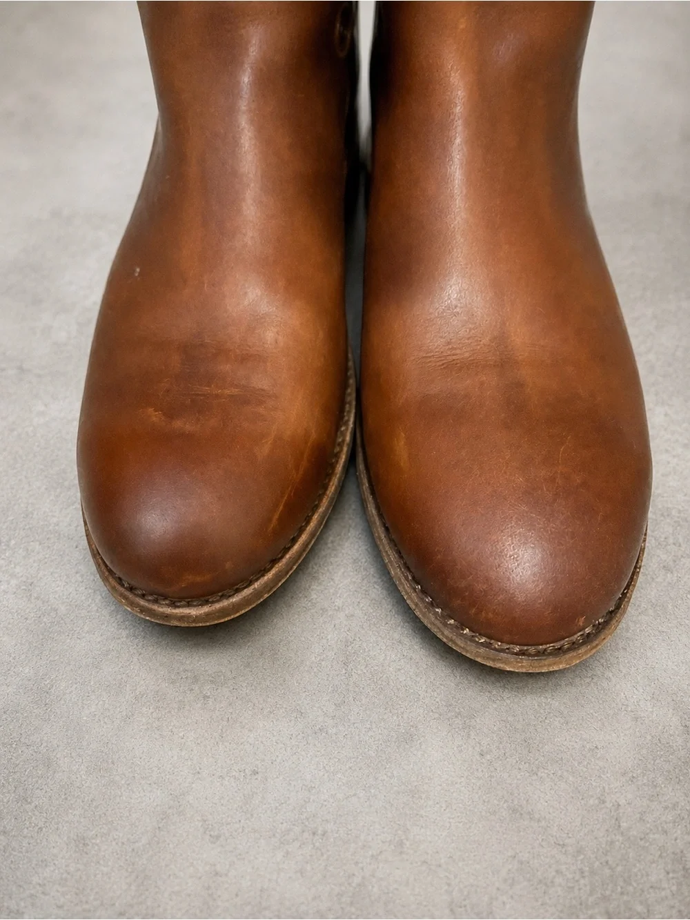 Frye Tall  Mellissa Leather  Boots - Chestnut Brown